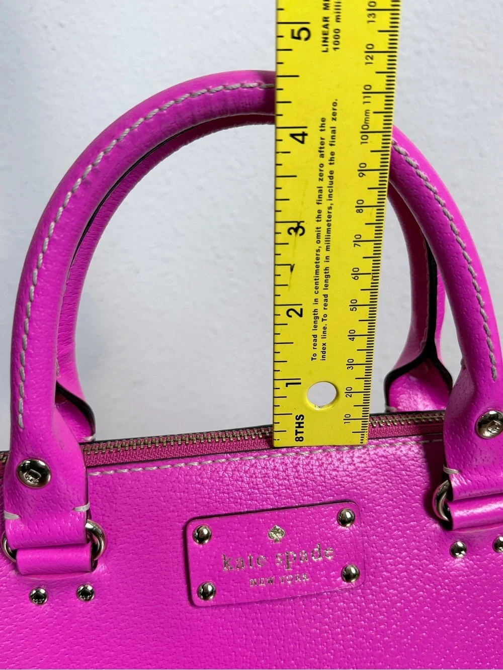 kate spade Wellesley Hot Pink Pebbled Leather Satchel EUC